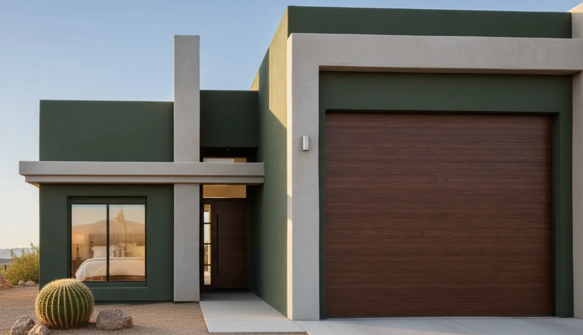 Modern desert townhome at The Hills at Cielo Los Lagos in Fort Mohave, Arizona, with mountain views and low-water landscaping