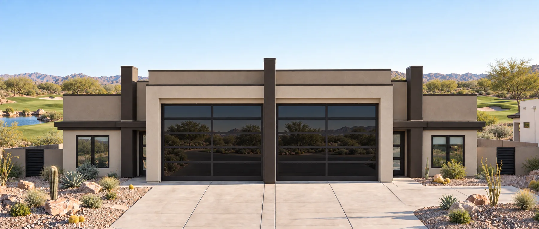 Modern home backing to a championship golf course and lake in the Colorado River area of Arizona
